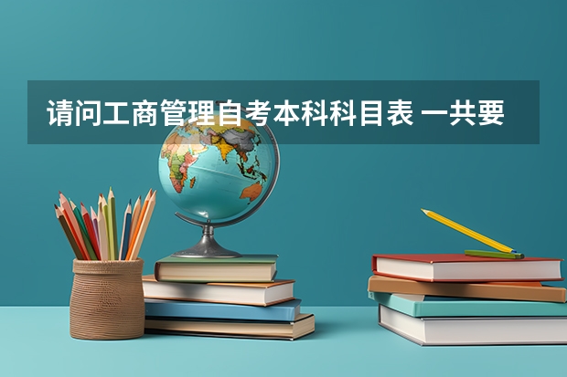 请问工商管理自考本科科目表 一共要考多少门