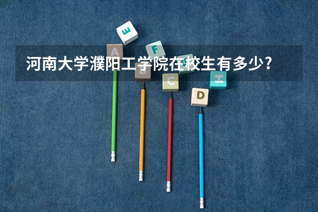 河南大学濮阳工学院在校生有多少?