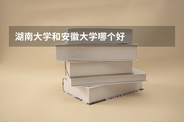 湖南大学和安徽大学哪个好