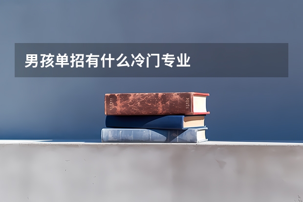 男孩单招有什么冷门专业